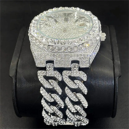 ICEY ローマ数字 ダイヤモンドウォッチ - 2トーン シルバー