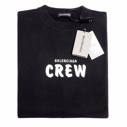 Balenciaga Crew Alphabet Printing Short Sleeve Black