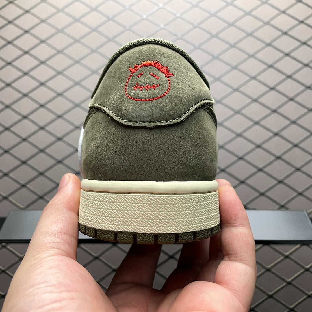 Travis Scott × Nike Air Jordan 1 Low "Black/Olive"