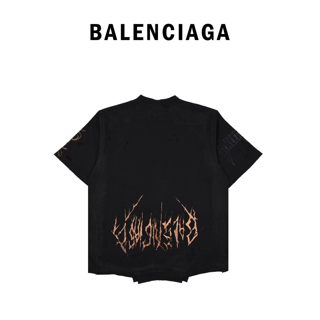 Balenciaga PARIS MOON UPSIDE DOWN T-shirt, oversized, heather black