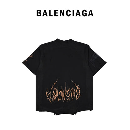 Balenciaga PARIS MOON UPSIDE DOWN T-shirt, oversized, heather black
