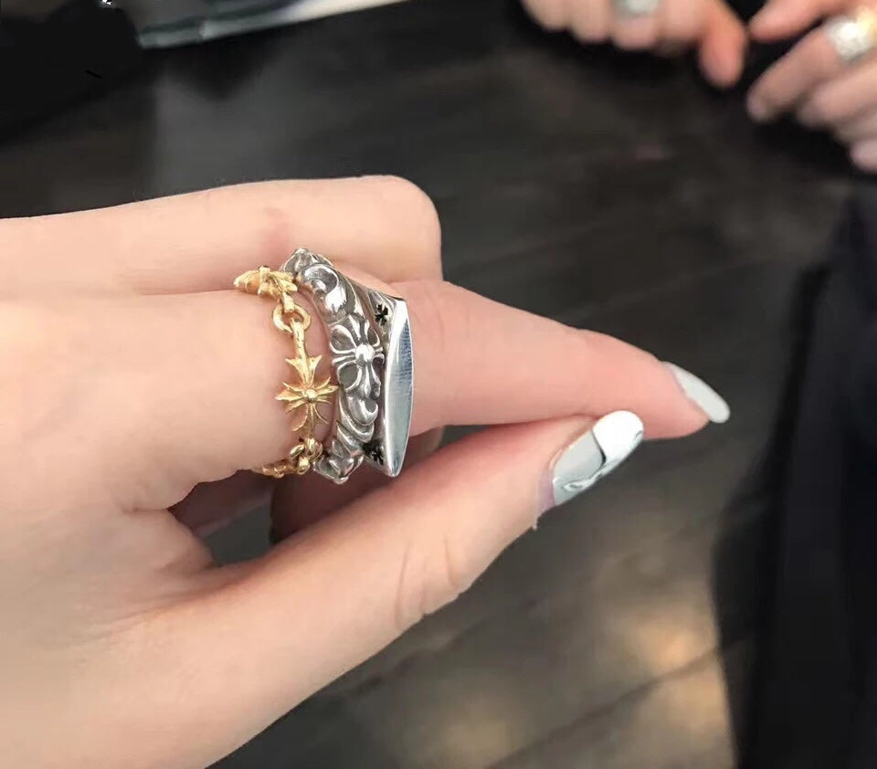 CHROME HEARTS KH square four-cross commandment finge