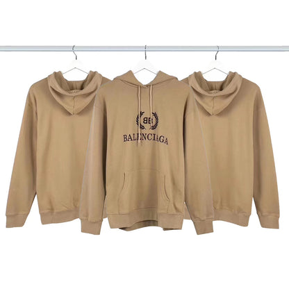 Balenciaga Men's White Logo Wreath Hoodie