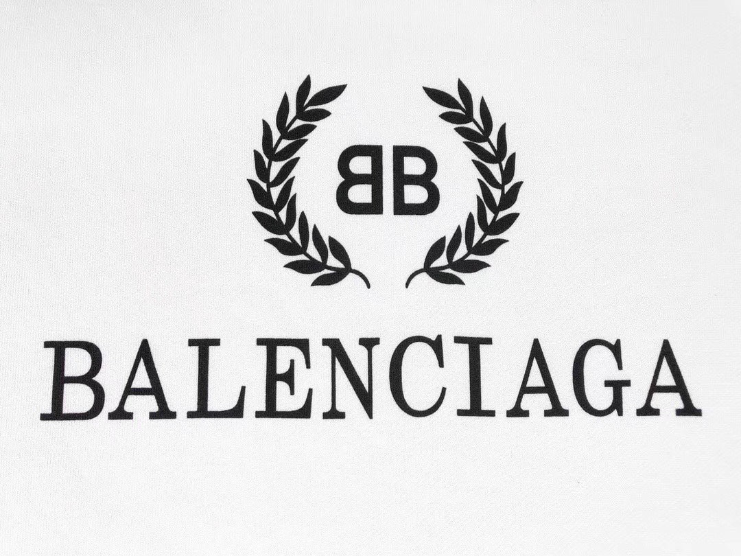 Balenciaga Men's White Logo Wreath Hoodie