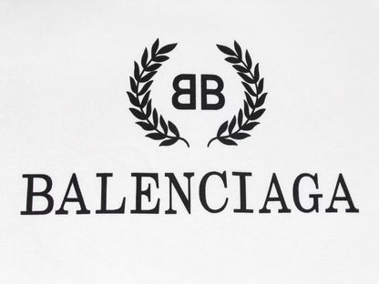 Balenciaga Men's White Logo Wreath Hoodie