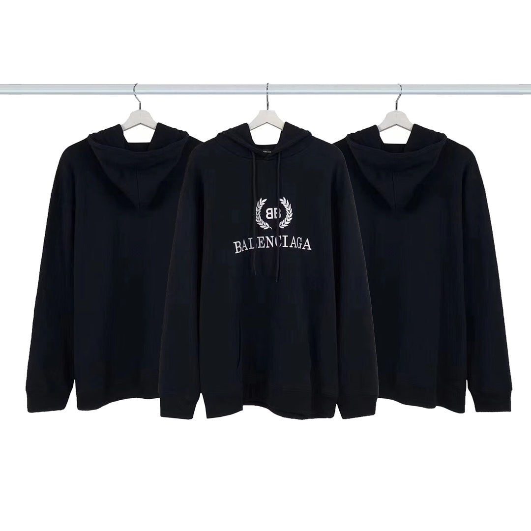 Balenciaga Men's White Logo Wreath Hoodie