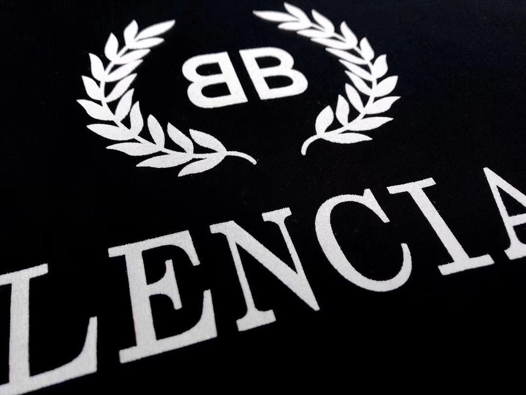 Balenciaga Men's White Logo Wreath Hoodie