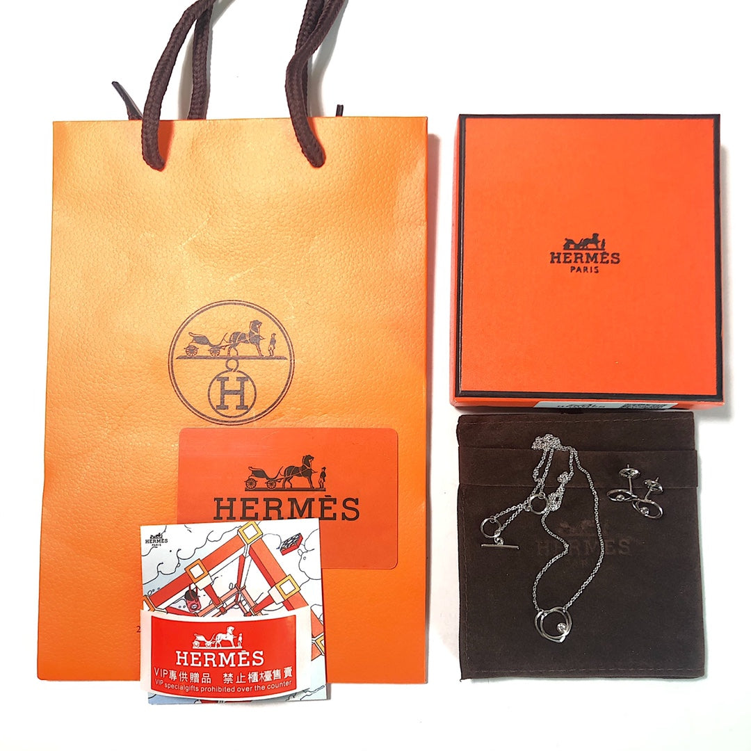 Hermes Vertige Cœur necklace and earrings