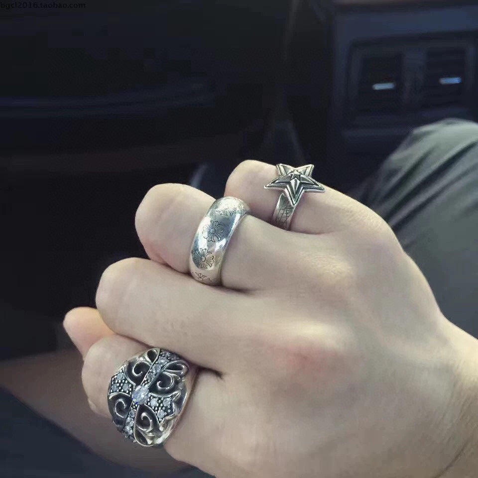 Chrome hearts round cross ring