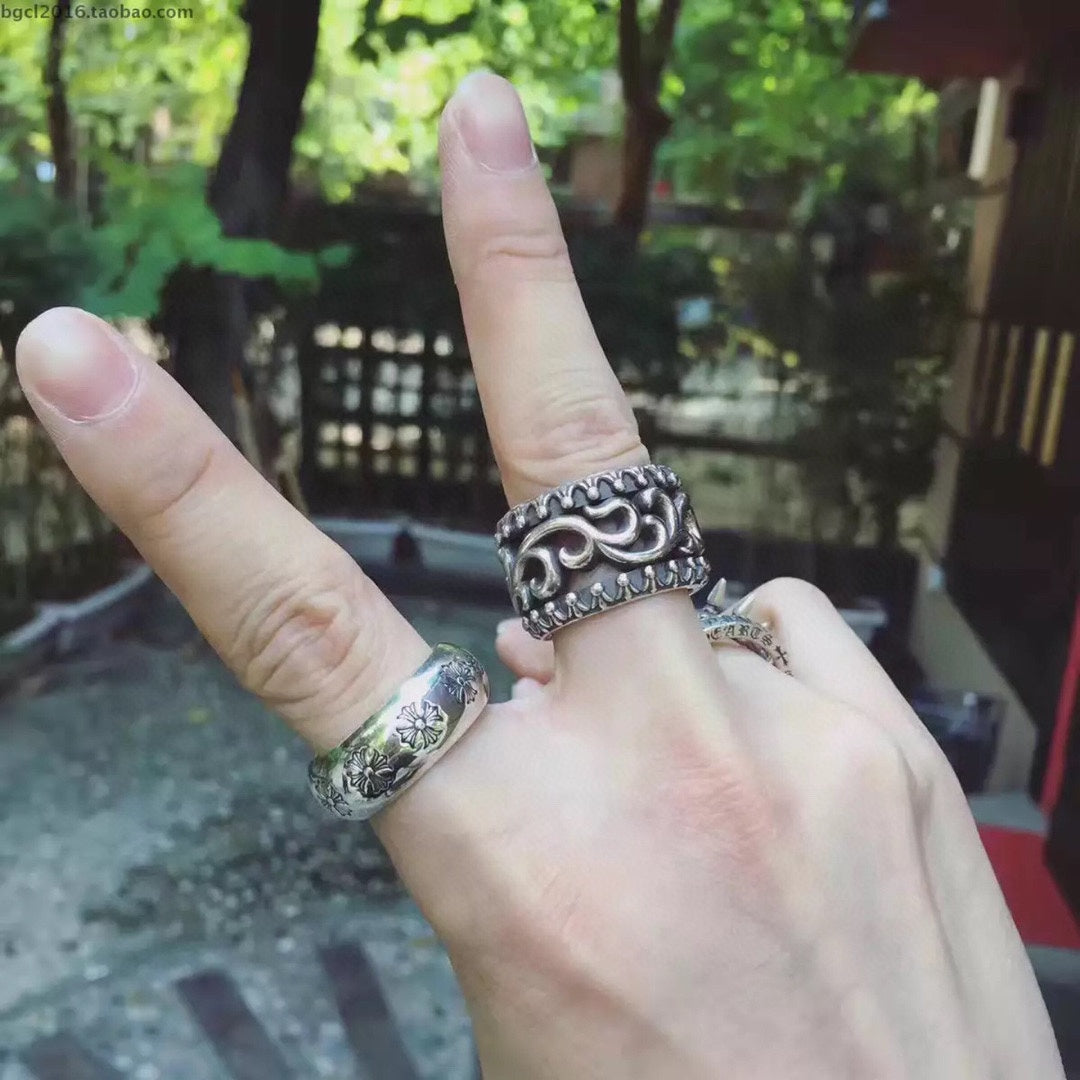 Chrome hearts round cross ring