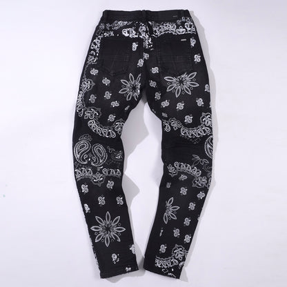 Amiri Skinny Jeans with Flocked BANDANA Motif