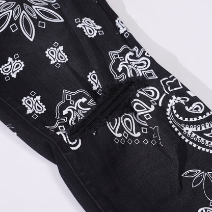 Amiri Skinny Jeans with Flocked BANDANA Motif