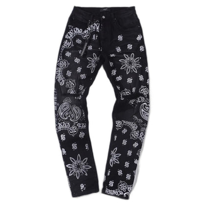 Amiri Skinny Jeans with Flocked BANDANA Motif