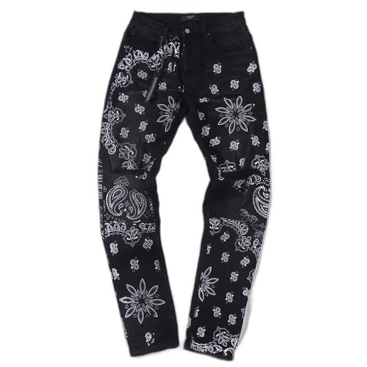 Amiri Skinny Jeans with Flocked BANDANA Motif