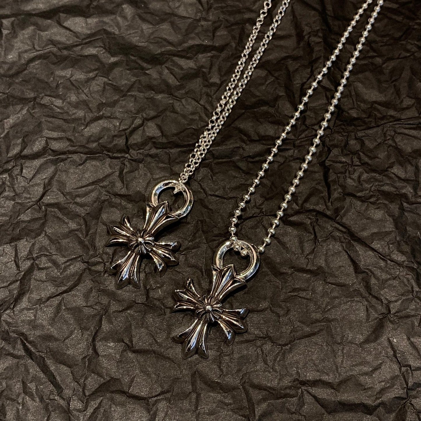 CHROME HEARTS Double Cross Flower Necklace