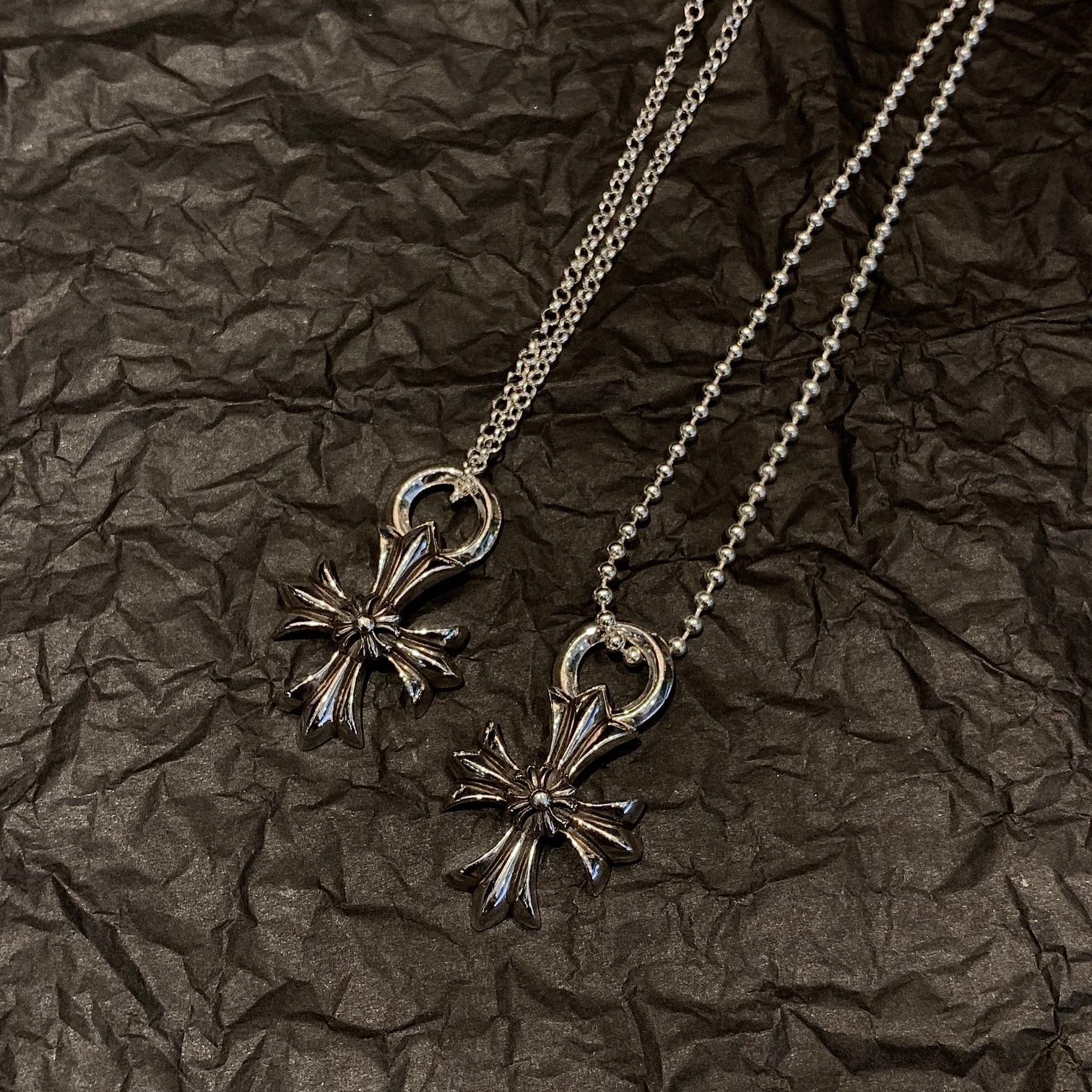 CHROME HEARTS Double Cross Flower Necklace