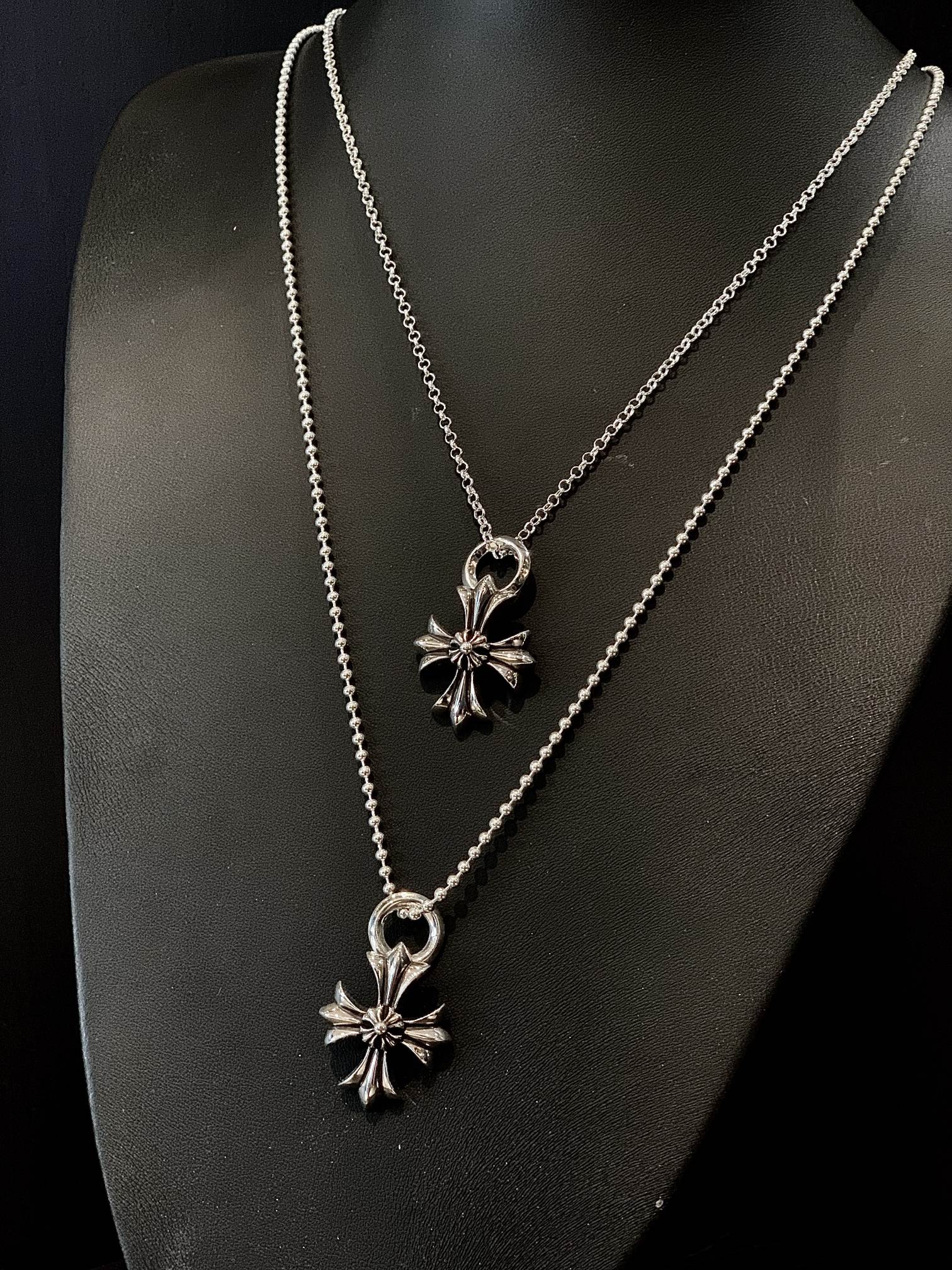 CHROME HEARTS Double Cross Flower Necklace