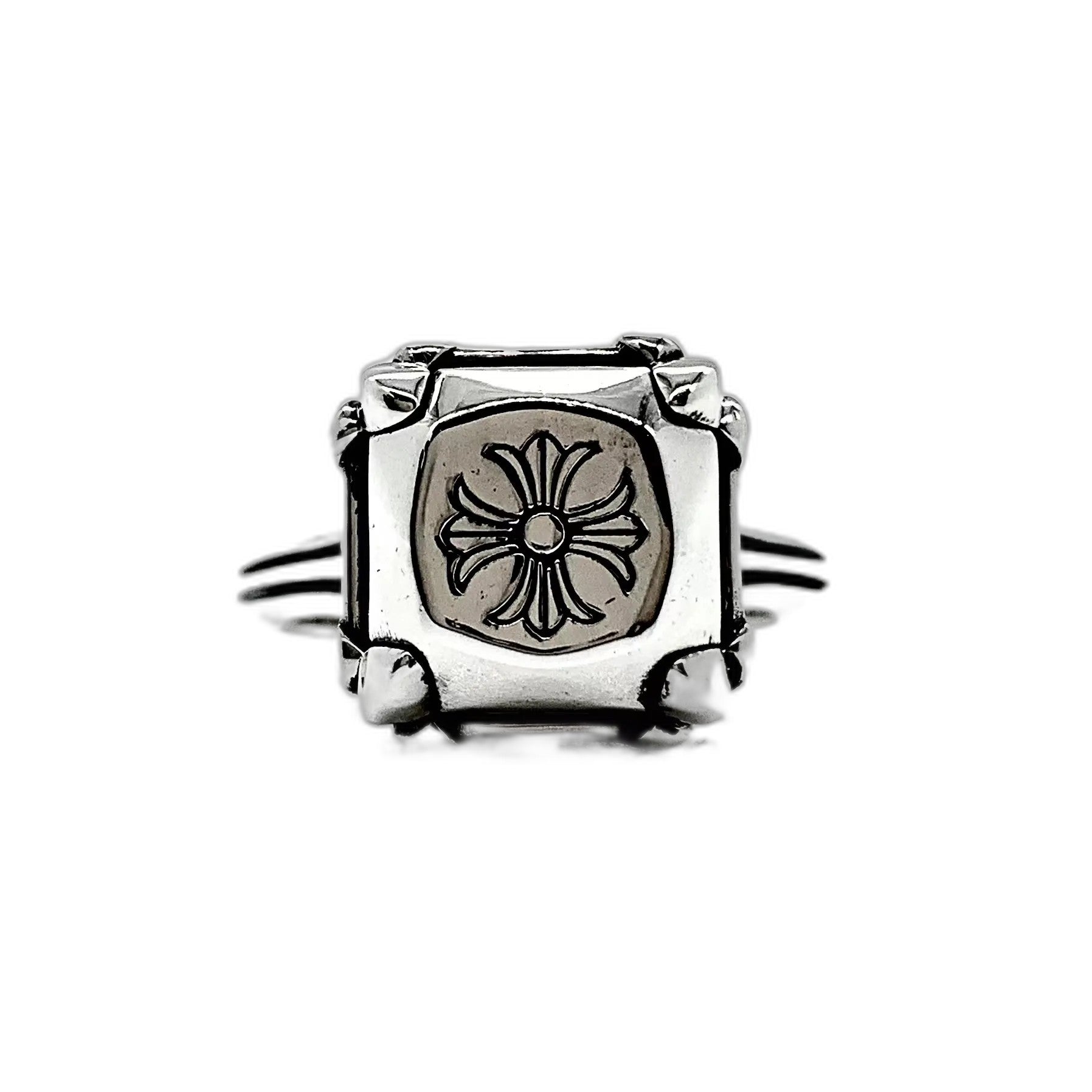 CHROME HEARTS KH butterfly flower diamond ring