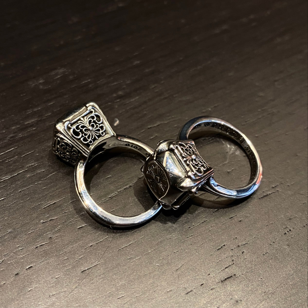 CHROME HEARTS KH butterfly flower diamond ring