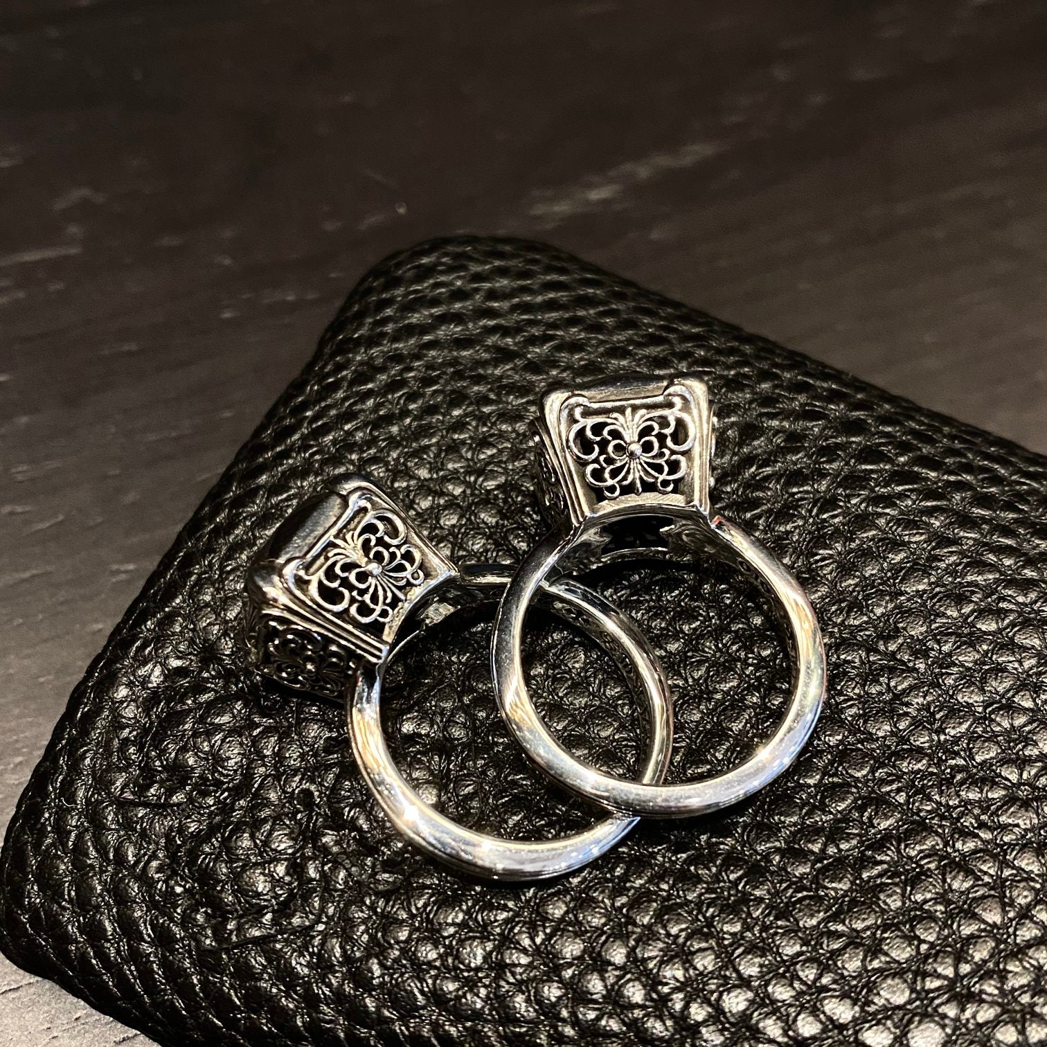 CHROME HEARTS KH butterfly flower diamond ring