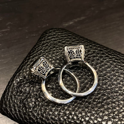 CHROME HEARTS KH butterfly flower diamond ring