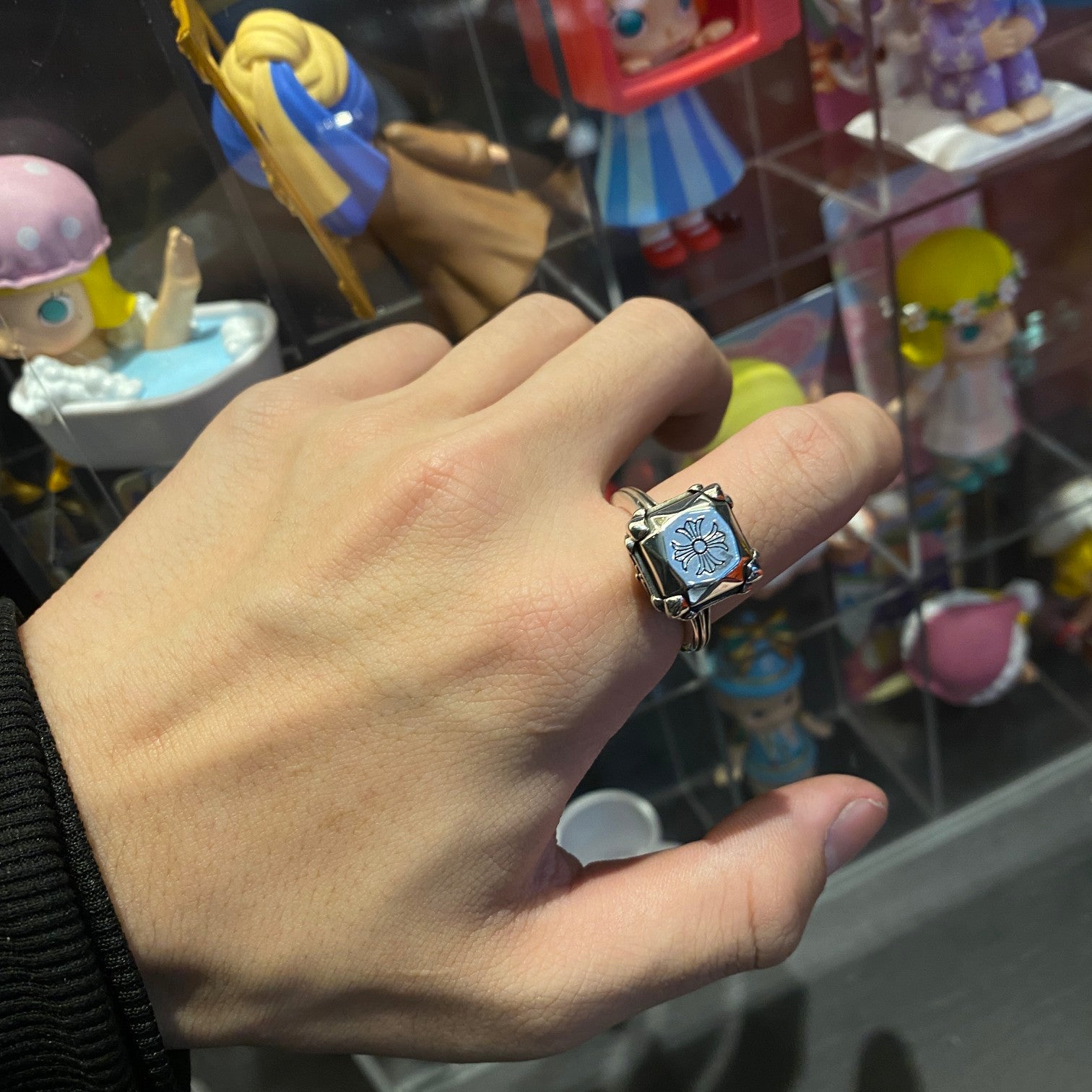 CHROME HEARTS KH butterfly flower diamond ring