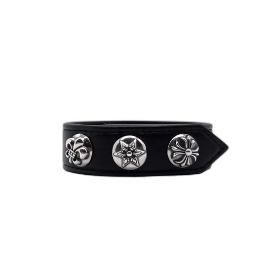 Chrome Hearts Three Elements Leather Bracelet