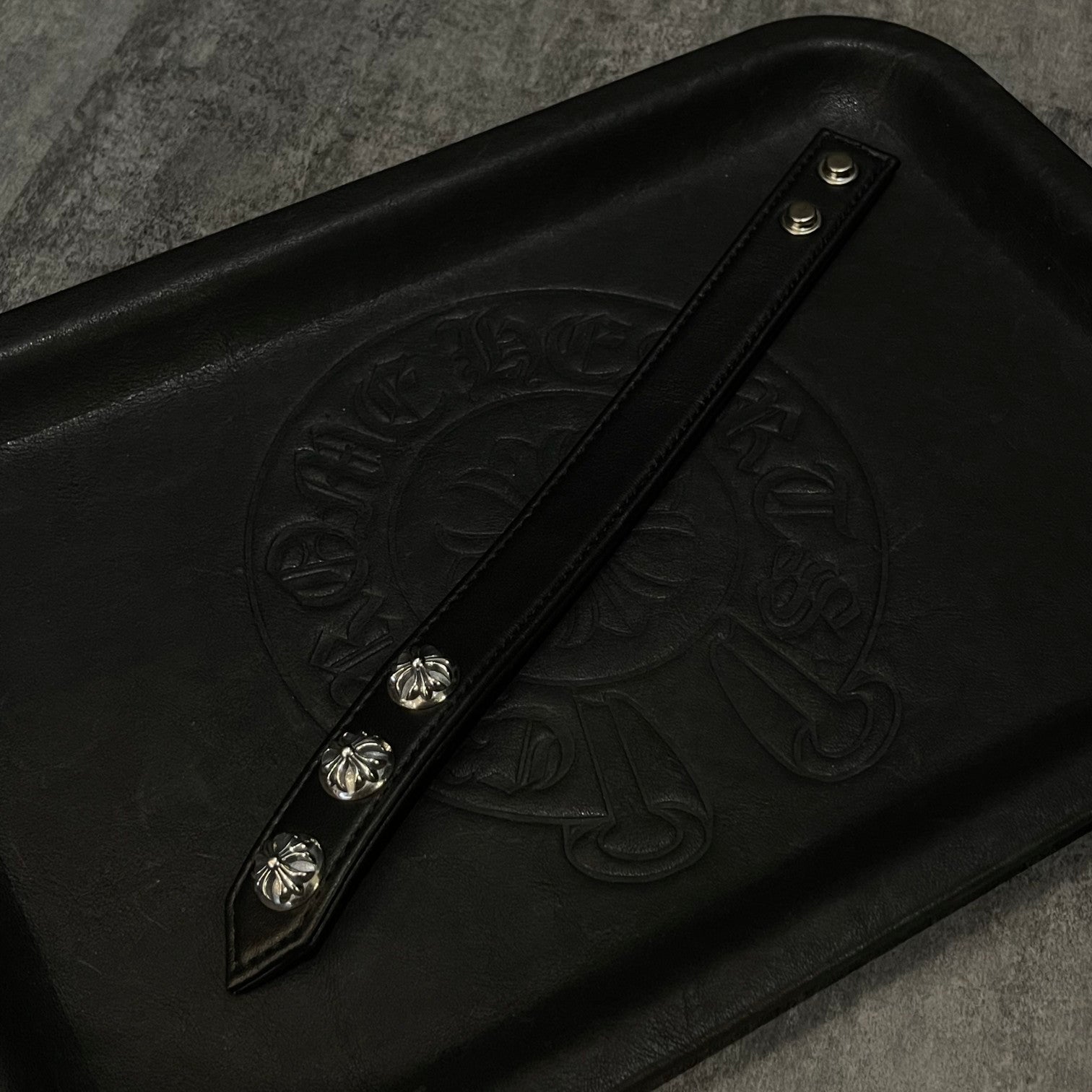 Chrome Hearts Cross Leather Bracelet