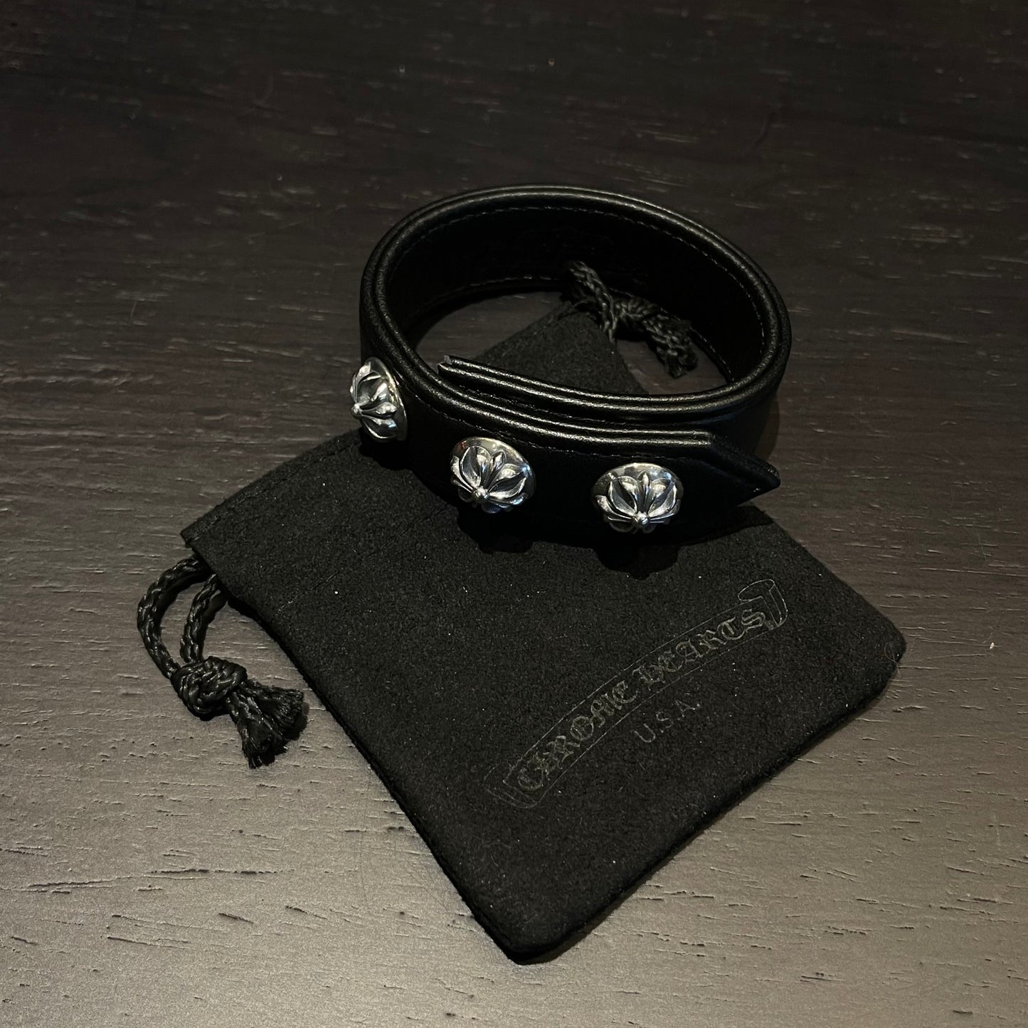 Chrome Hearts Cross Leather Bracelet
