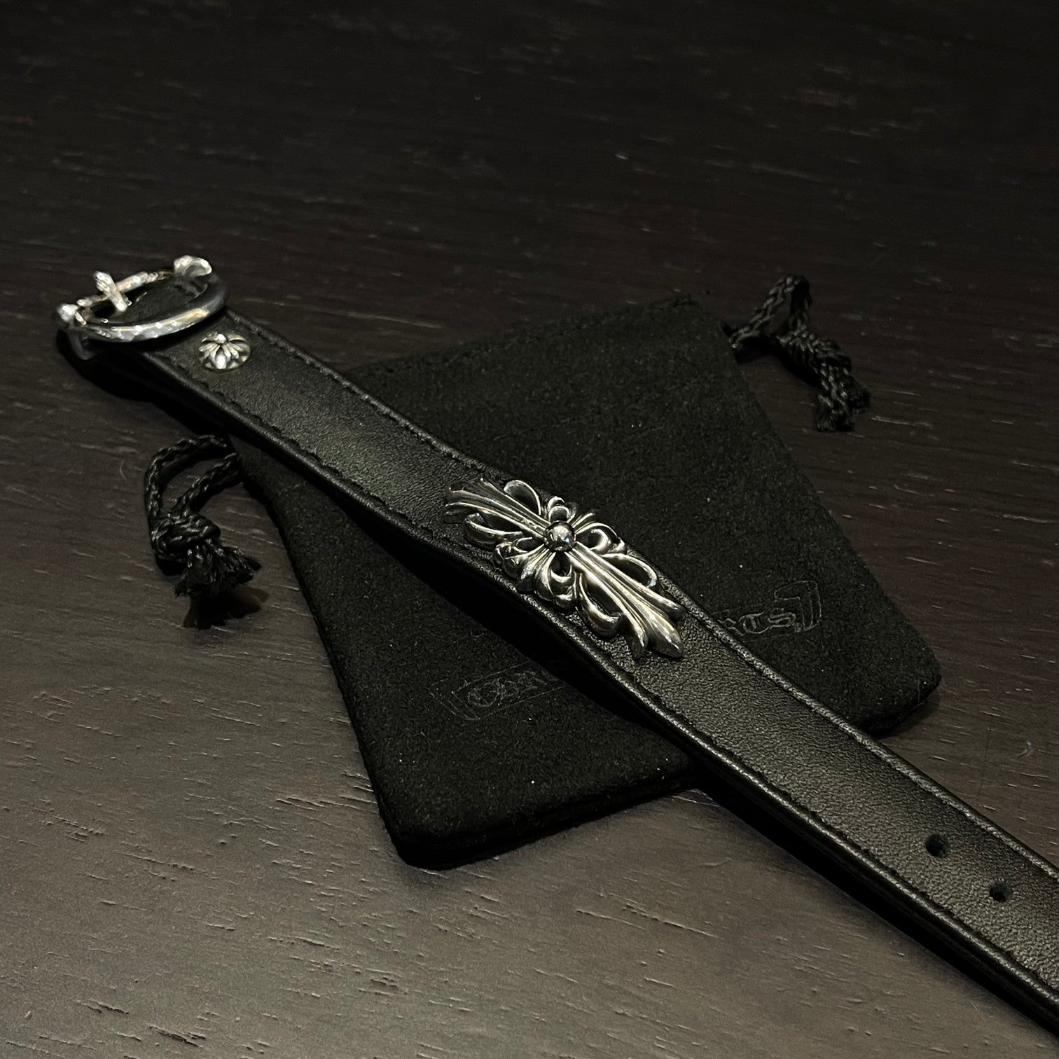 Chrome Hearts Iris Leather Bracelet