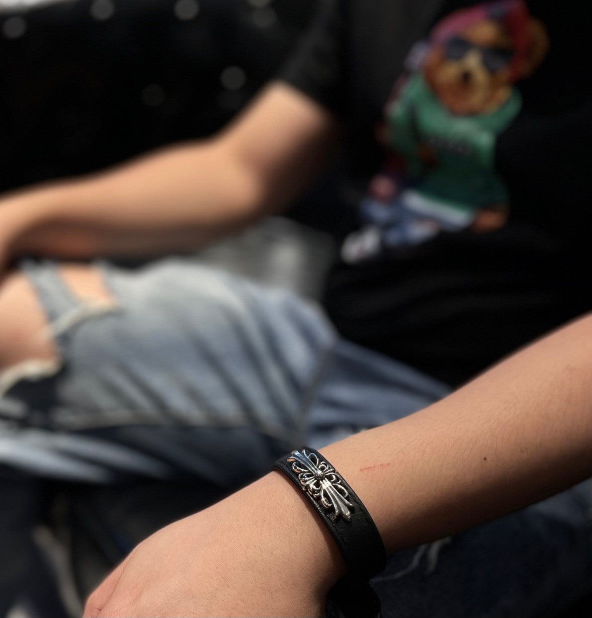 Chrome Hearts Iris Leather Bracelet
