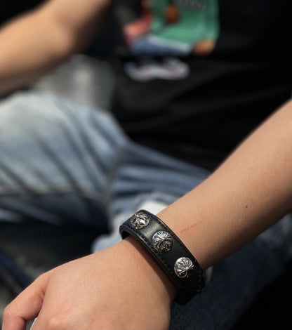 Chrome Hearts Cross Leather Bracelet