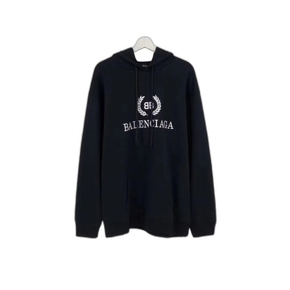 Balenciaga Men's White Logo Wreath Hoodie