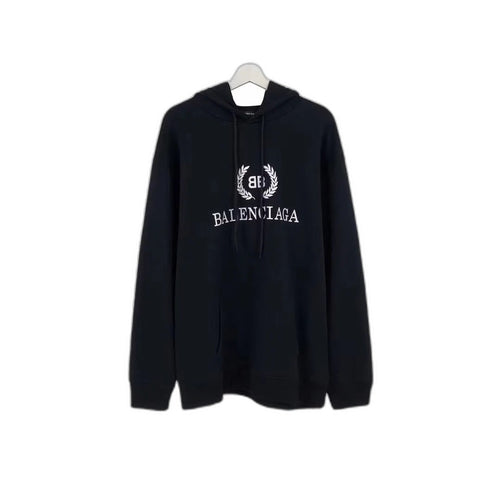 Balenciaga Men's White Logo Wreath Hoodie