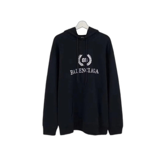 Balenciaga Men's White Logo Wreath Hoodie