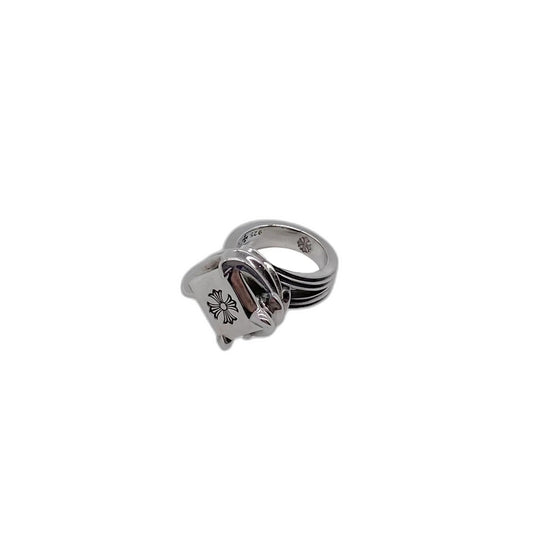CHROME HEARTS diamond fleur-de-lis ring