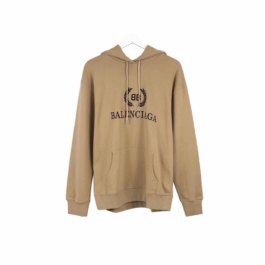 Balenciaga Men's White Logo Wreath Hoodie