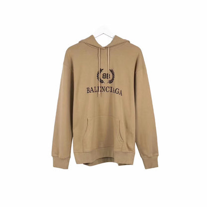 Balenciaga Men's White Logo Wreath Hoodie