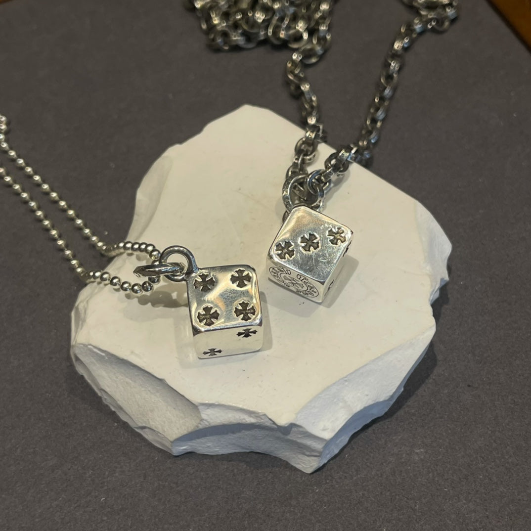Chrome hearts hoop dice necklace