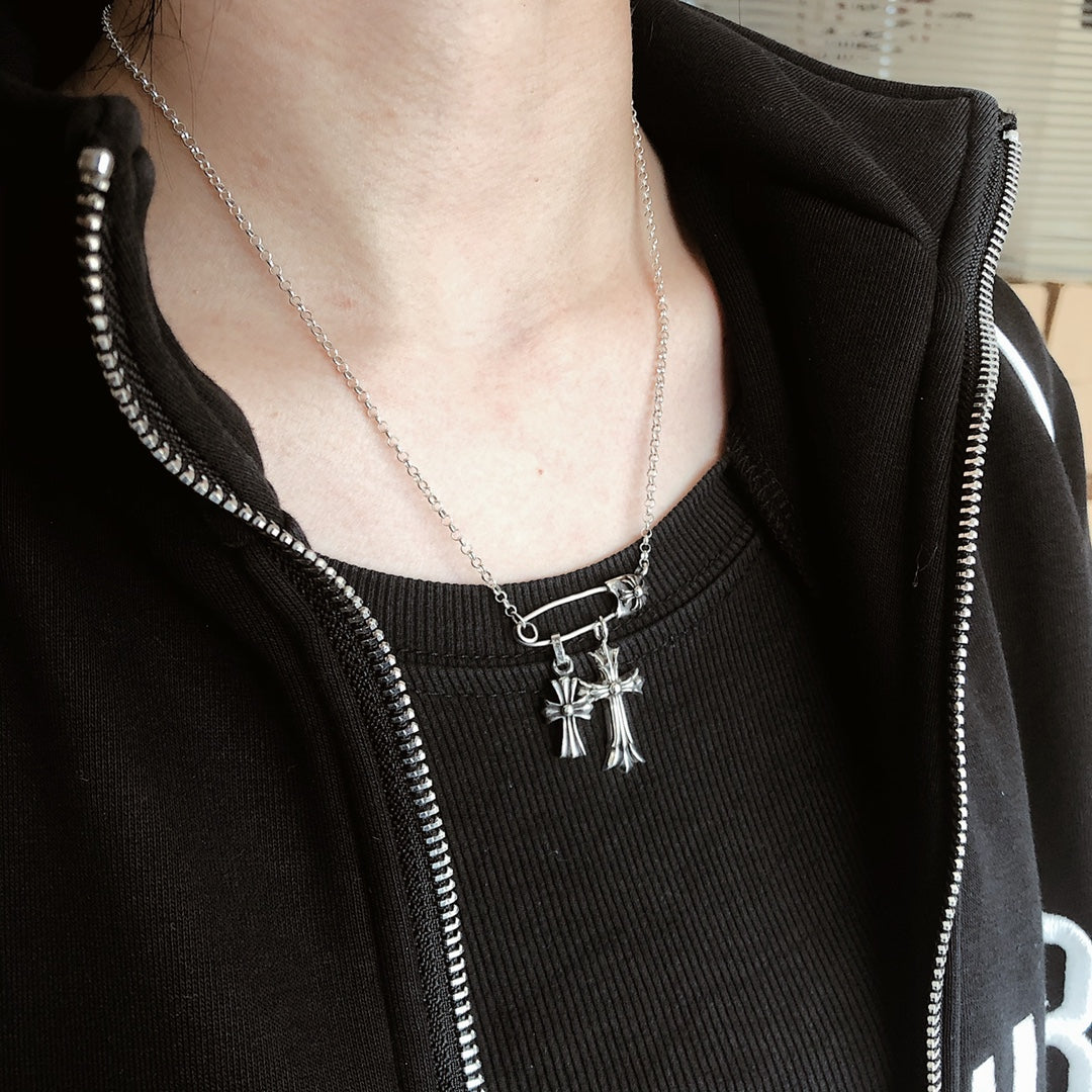 Chrome Hearts  Double Cross Necklace
