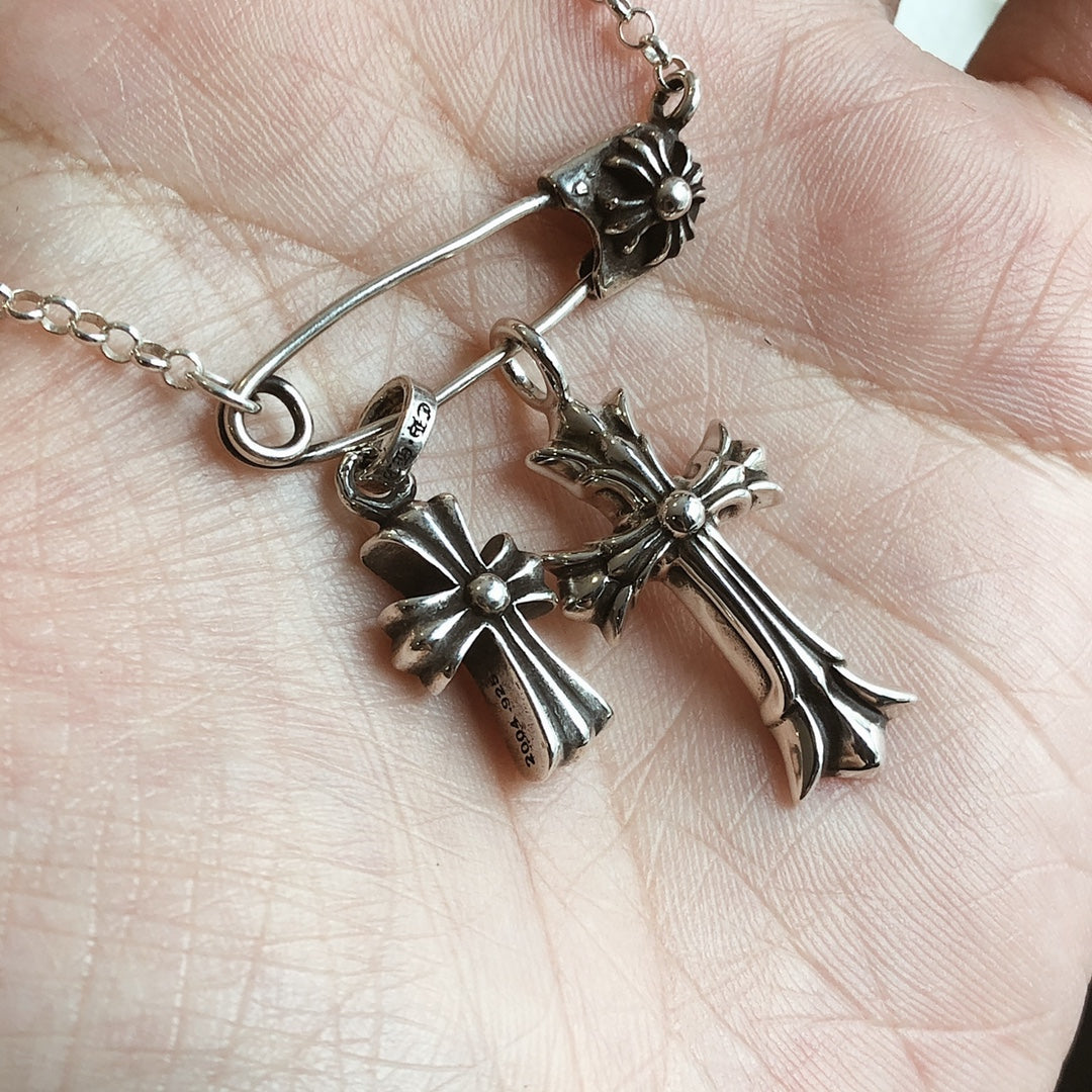 Chrome Hearts  Double Cross Necklace