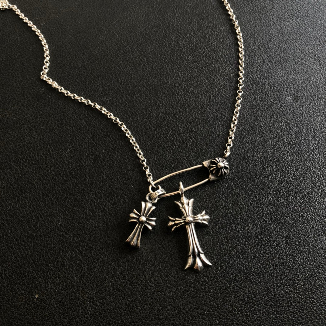 Chrome Hearts  Double Cross Necklace