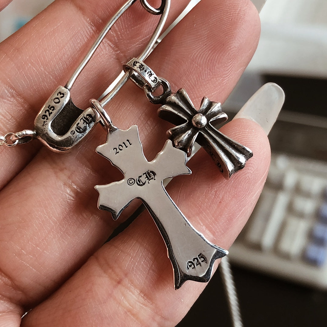 Chrome Hearts  Double Cross Necklace