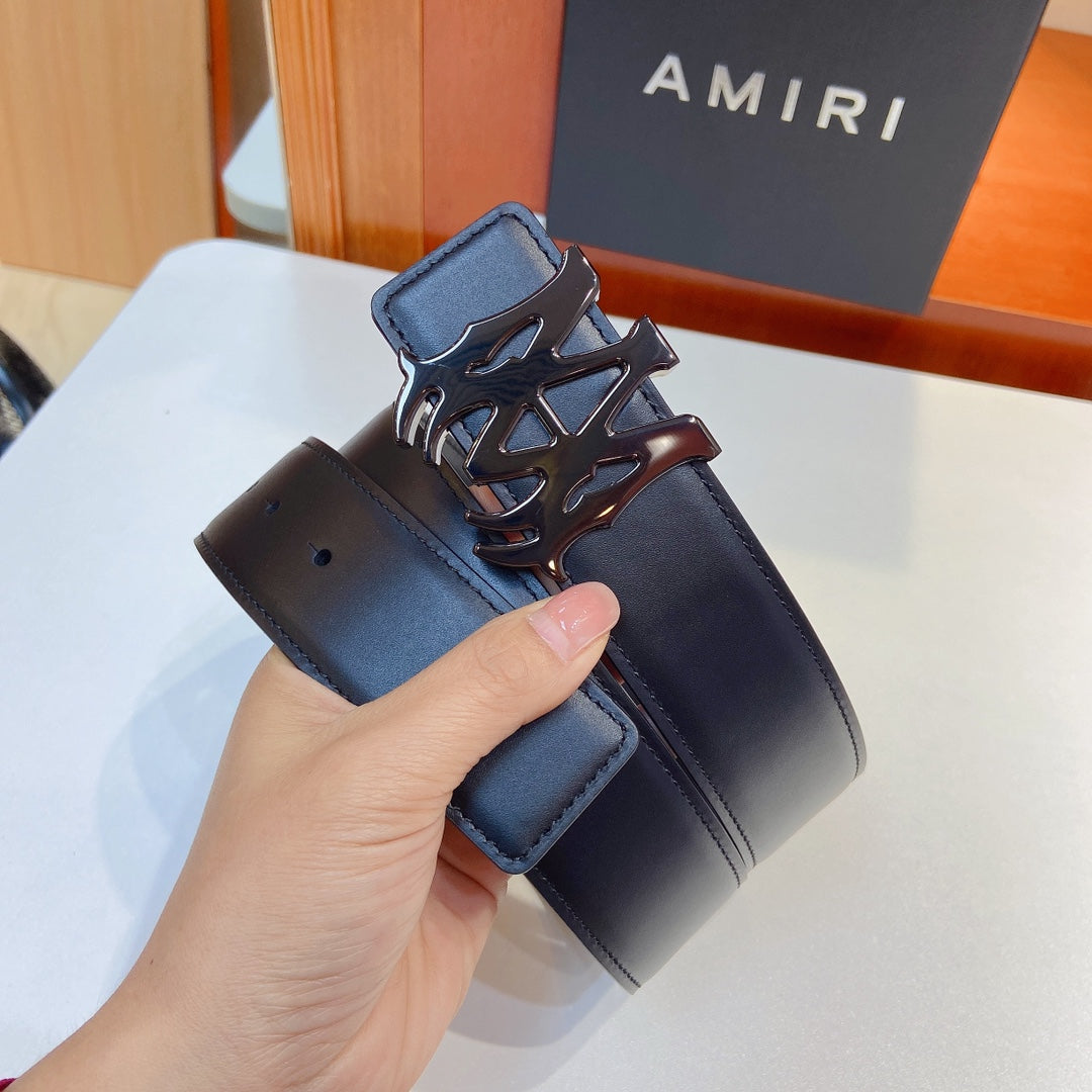 AMIRI Logo motif leather belt 4cm