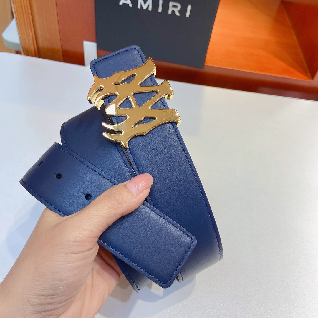 AMIRI Logo motif leather belt 4cm