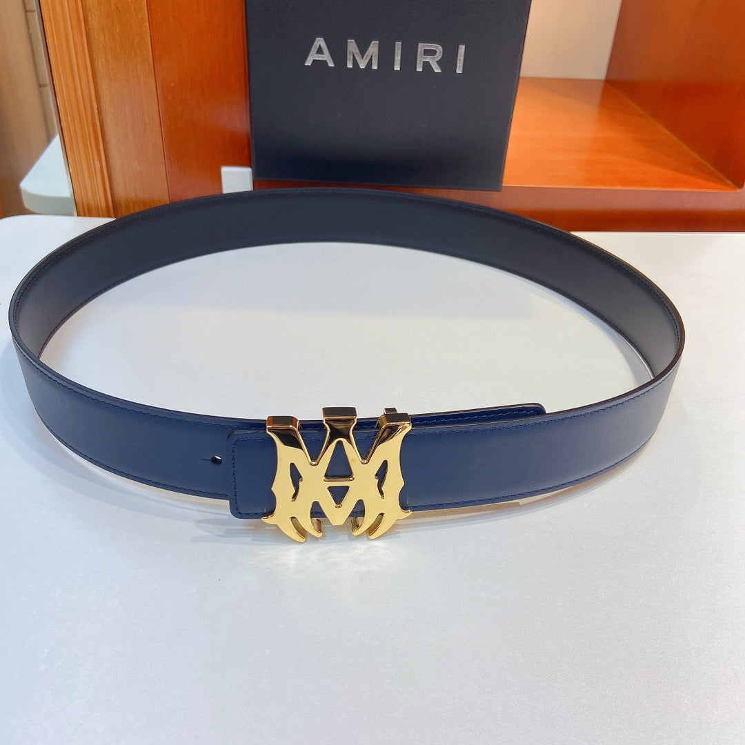 AMIRI Logo motif leather belt 4cm