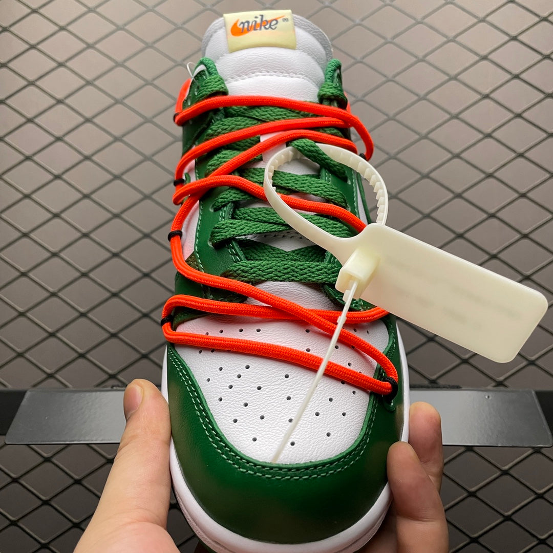 OFF-WHITE × Nike Dunk Low "White/Pine-Green"