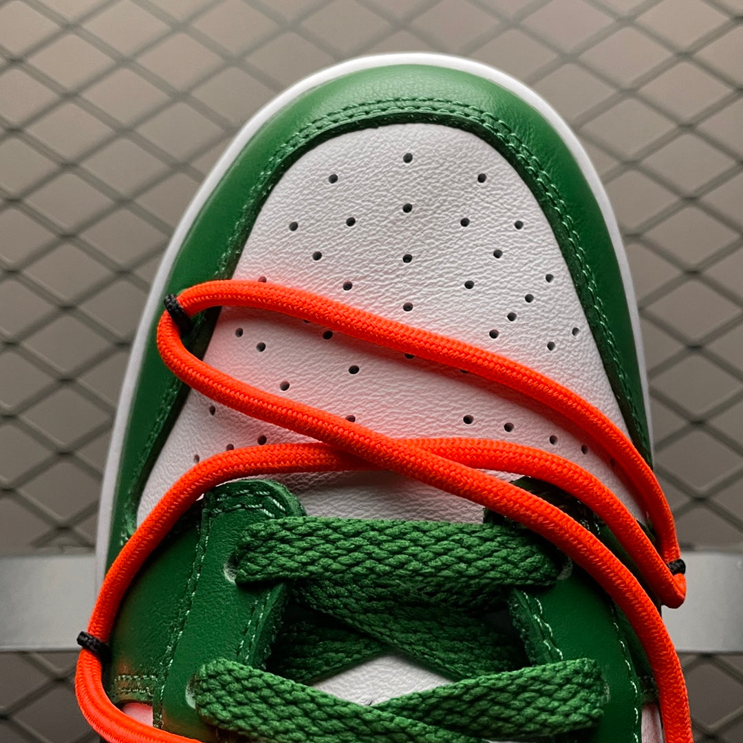 OFF-WHITE × Nike Dunk Low "White/Pine-Green"