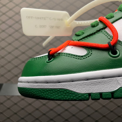 OFF-WHITE × Nike Dunk Low "White/Pine-Green"