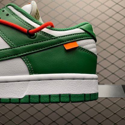 OFF-WHITE × Nike Dunk Low "White/Pine-Green"